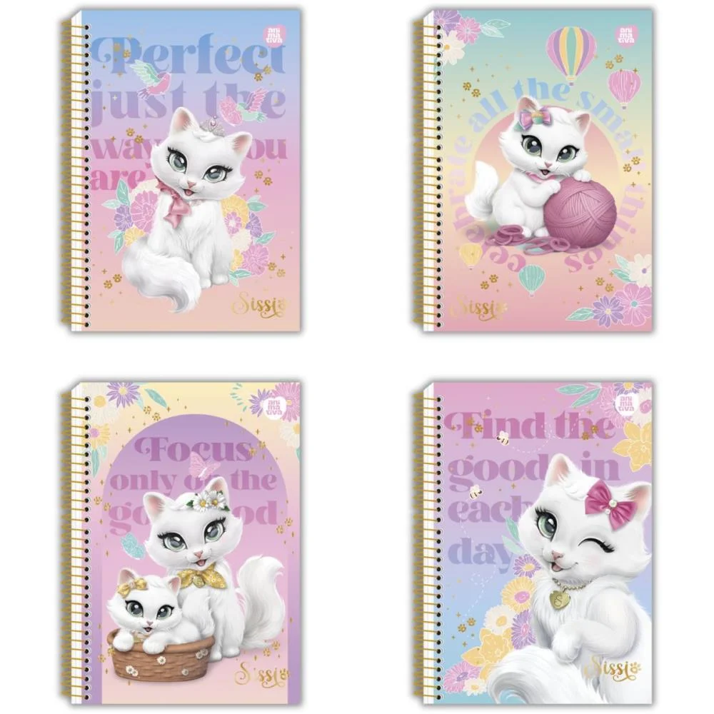 CADERNO ESPIRAL 1/4 CAPA DURA SISSI 80F ANIMATIVA (PCT.C/10) - imagem 2