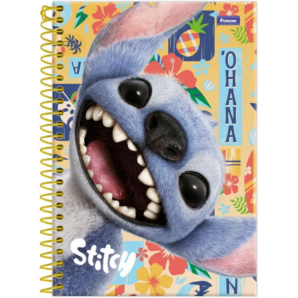 CADERNO ESPIRAL 1/4 CAPA DURA STITCH MOVIE 80F FORONI (PCT.C/05) - imagem 4