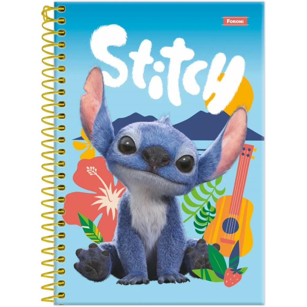 CADERNO ESPIRAL 1/4 CAPA DURA STITCH MOVIE 80F FORONI (PCT.C/05) - imagem 6