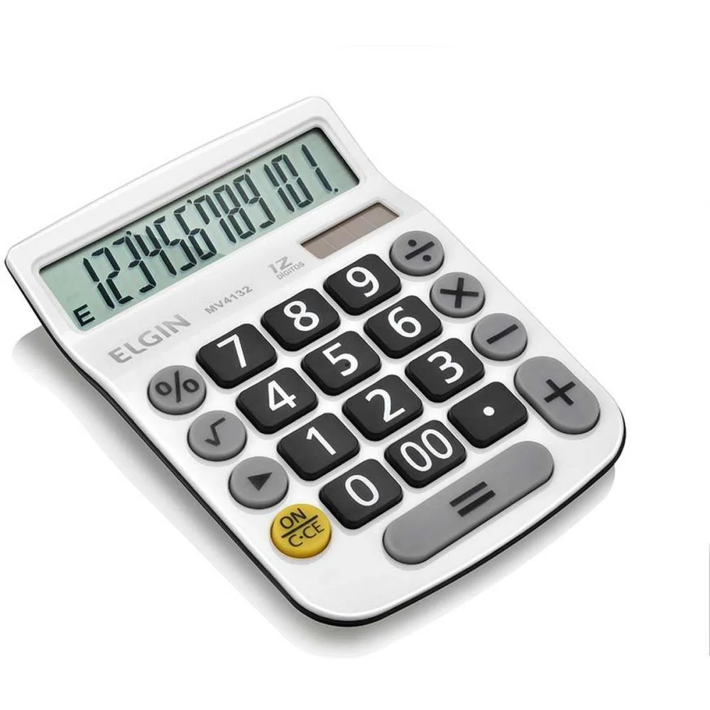 CALCULADORA DE MESA 12 DIG. VISOR LCD SOLAR/BAT BR ELGIN (UNIDADE) - imagem 2
