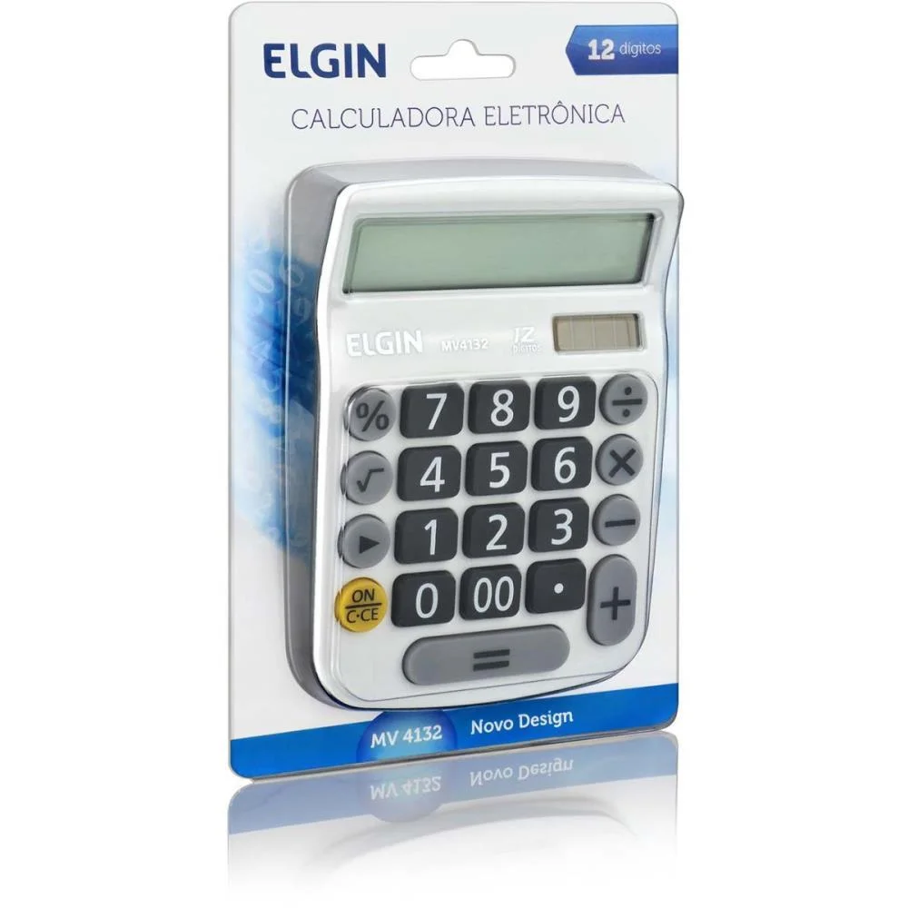 CALCULADORA DE MESA 12 DIG. VISOR LCD SOLAR/BAT BR ELGIN (UNIDADE) - imagem 4