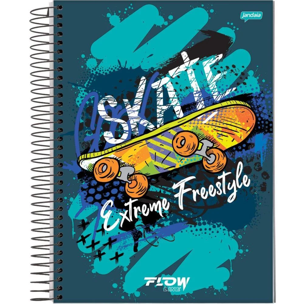 CADERNO ESPIRAL 1/4 CAPA DURA FLOW 80FLS. JANDAIA (PCT.C/05) - imagem 6