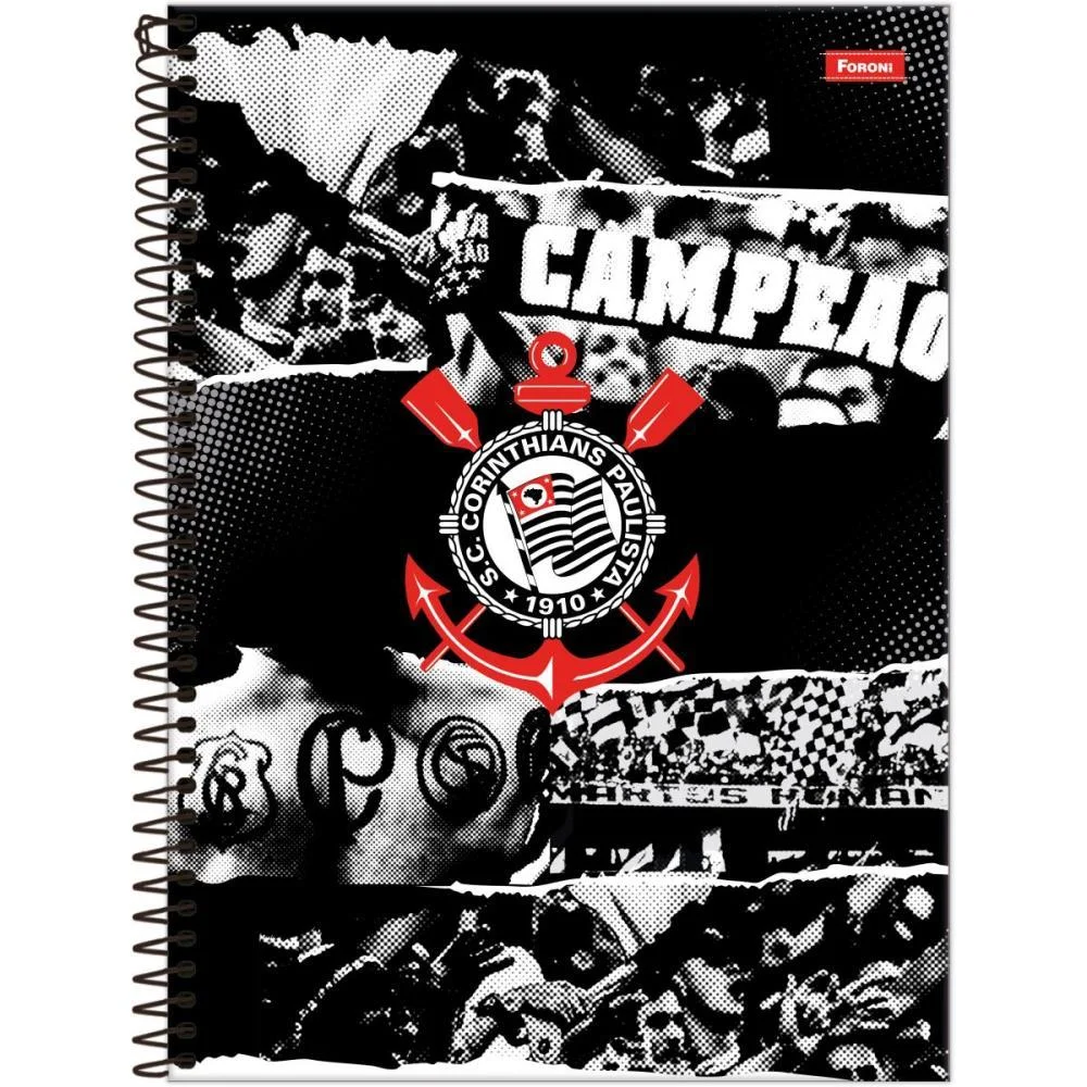 CADERNO ESPIRAL 1/4 CAPA DURA CORINTHIANS 80FLS FORONI (PCT.C/05) - imagem 3
