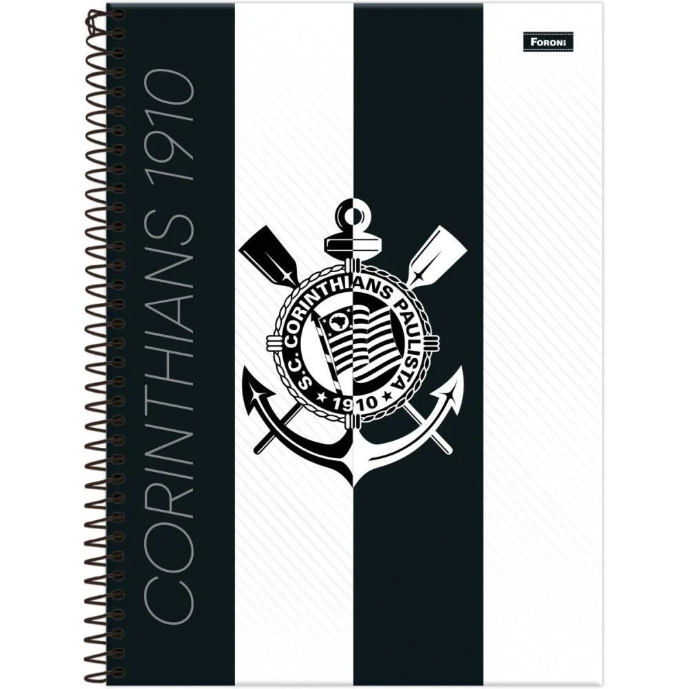 CADERNO ESPIRAL 1/4 CAPA DURA CORINTHIANS 80FLS FORONI (PCT.C/05) - imagem 4