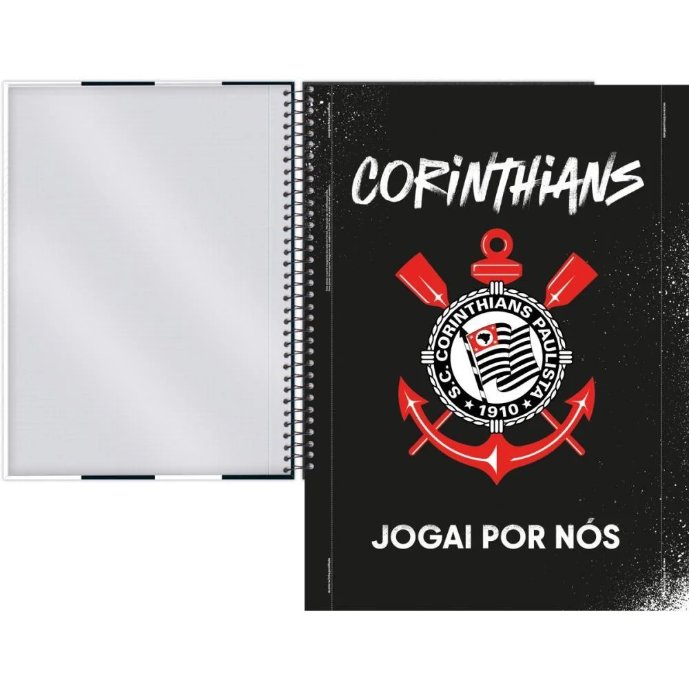CADERNO ESPIRAL 1/4 CAPA DURA CORINTHIANS 80FLS FORONI (PCT.C/05) - imagem 7