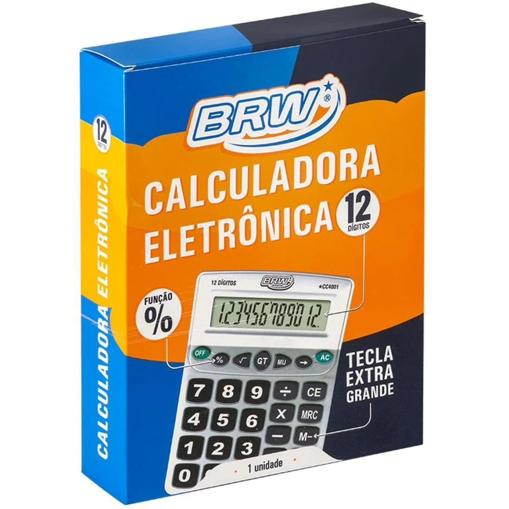 CALCULADORA DE MESA 12 DIG. 20,5X15,9X4,4CM PRATA BRW (UNIDADE) - imagem 4