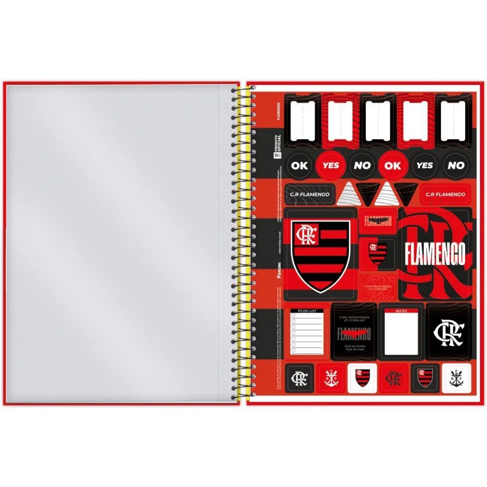CADERNO ESPIRAL 1/4 CAPA DURA FLAMENGO 80FLS FORONI (PCT.C/05) - imagem 8