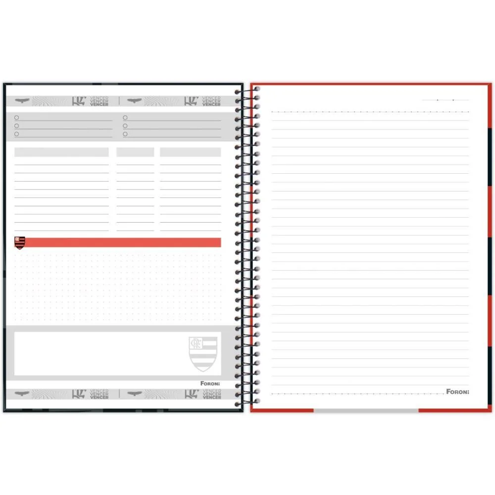 CADERNO ESPIRAL 1/4 CAPA DURA FLAMENGO 80FLS FORONI (PCT.C/05) - imagem 9