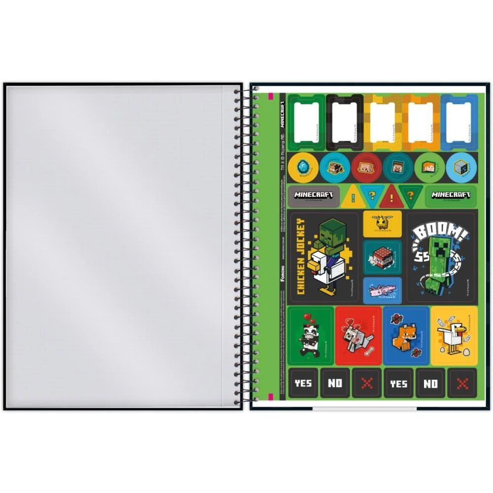 CADERNO ESPIRAL 1/4 CAPA DURA MINECRAFT 80FLS FORONI (PCT.C/05) - imagem 8
