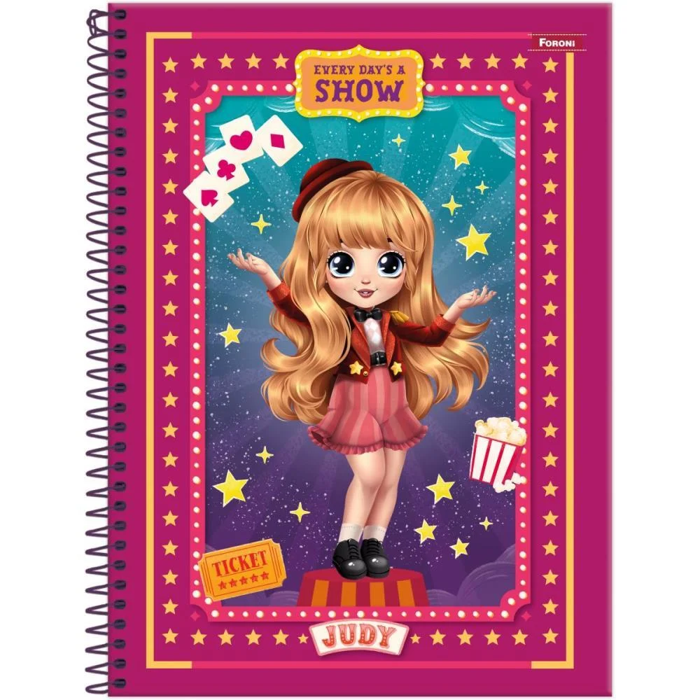 CADERNO ESPIRAL 1/4 CAPA DURA JUDY 80FLS FORONI (PCT.C/05) - imagem 3
