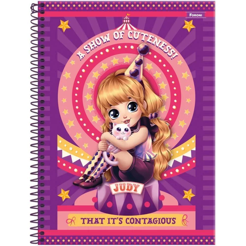 CADERNO ESPIRAL 1/4 CAPA DURA JUDY 80FLS FORONI (PCT.C/05) - imagem 4