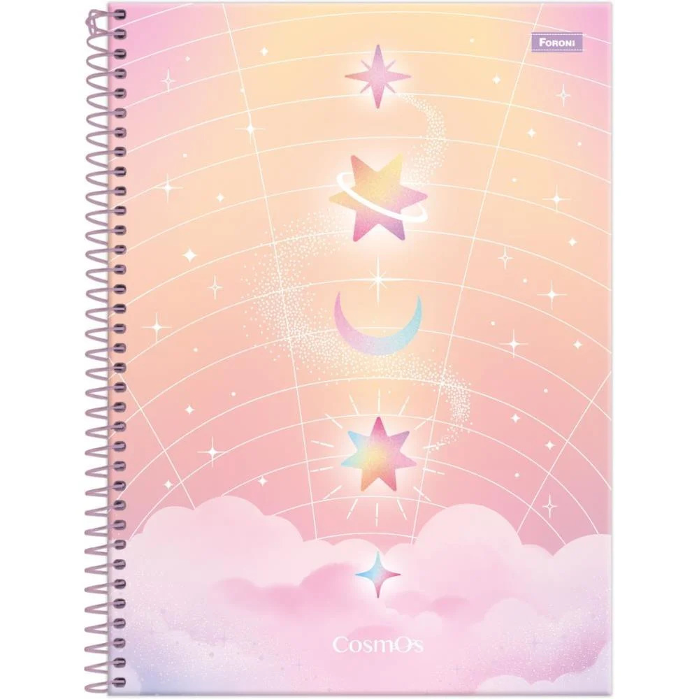 CADERNO ESPIRAL 1/4 CAPA DURA COSMOS 80FLS FORONI (PCT.C/05) - imagem 3