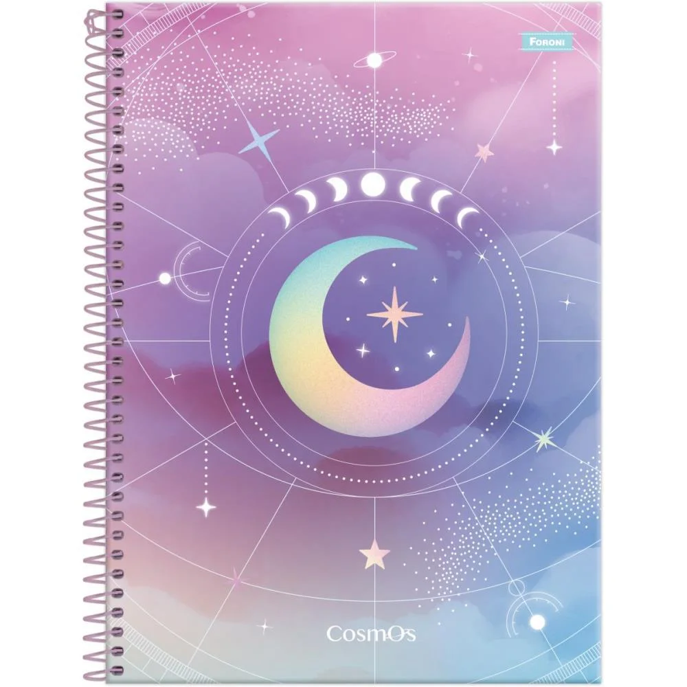 CADERNO ESPIRAL 1/4 CAPA DURA COSMOS 80FLS FORONI (PCT.C/05) - imagem 4
