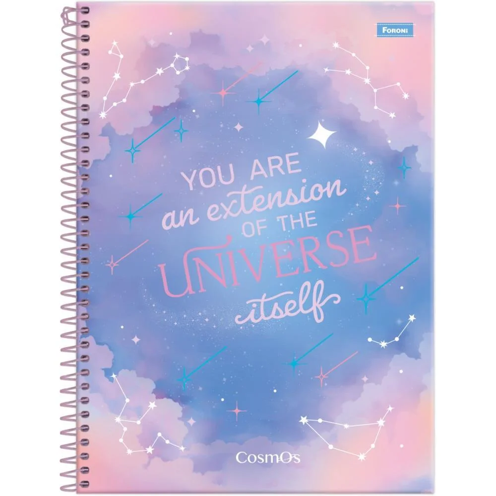 CADERNO ESPIRAL 1/4 CAPA DURA COSMOS 80FLS FORONI (PCT.C/05) - imagem 5