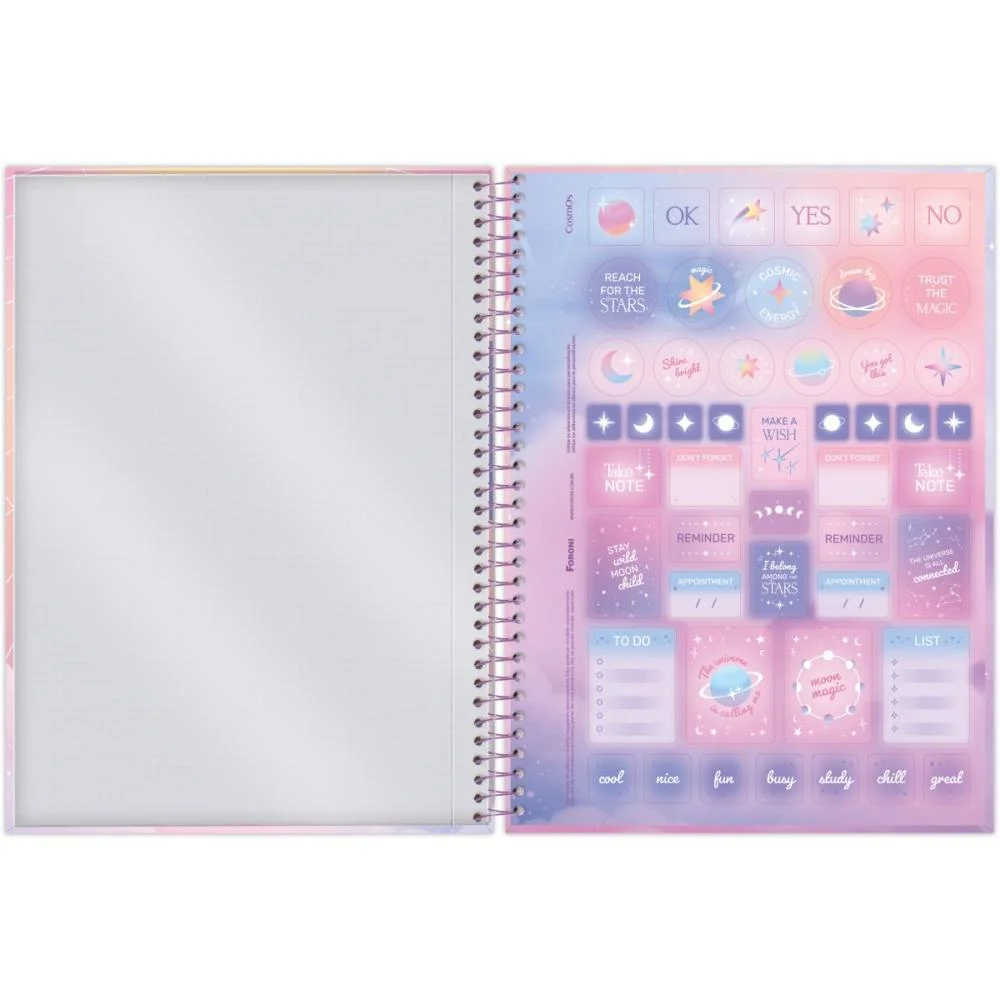CADERNO ESPIRAL 1/4 CAPA DURA COSMOS 80FLS FORONI (PCT.C/05) - imagem 7