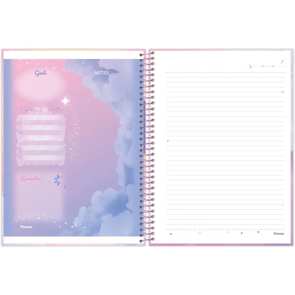 CADERNO ESPIRAL 1/4 CAPA DURA COSMOS 80FLS FORONI (PCT.C/05) - imagem 8