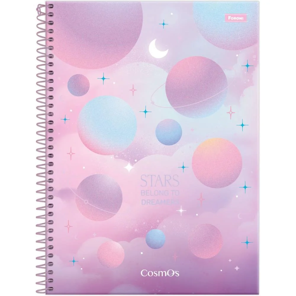 CADERNO ESPIRAL 1/4 CAPA DURA COSMOS 80FLS FORONI (PCT.C/05) - imagem 9
