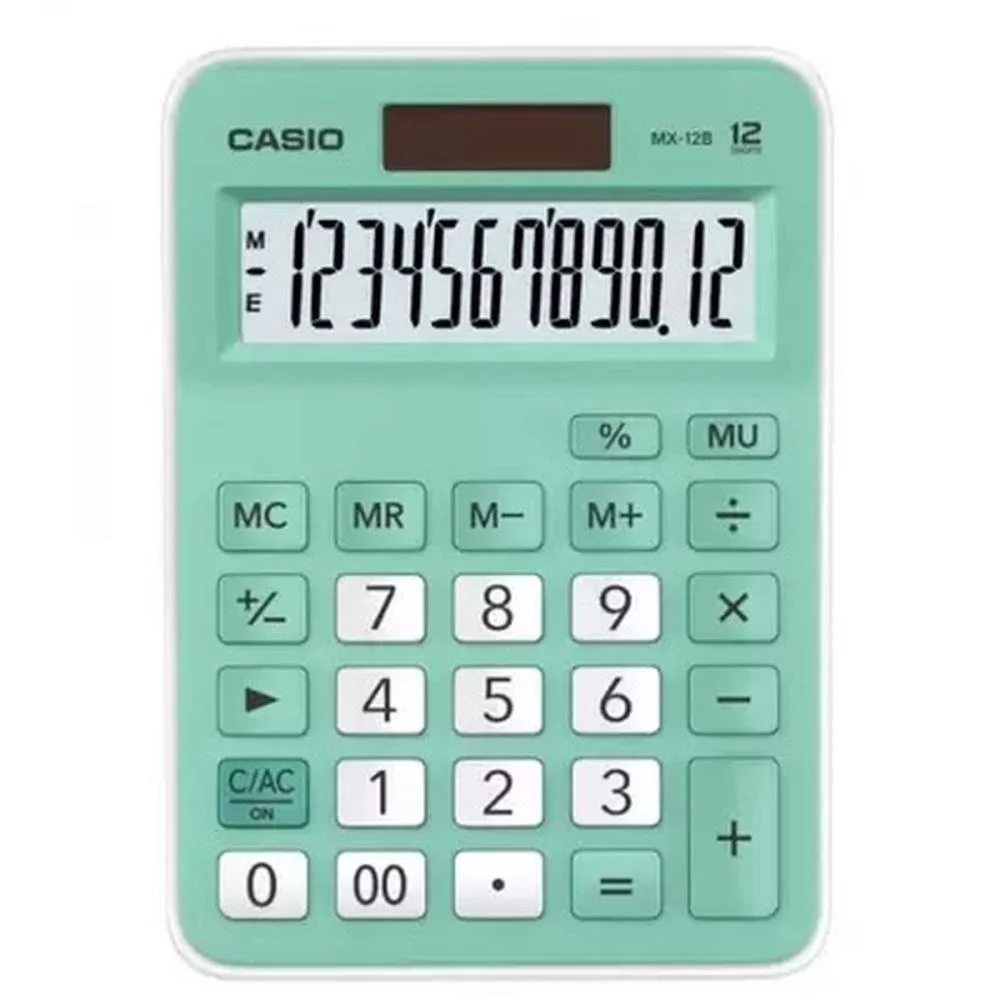 CALCULADORA DE MESA 12 DIG. VERDE SOLAR/BATERIA CASIO (UNIDADE) - imagem 4