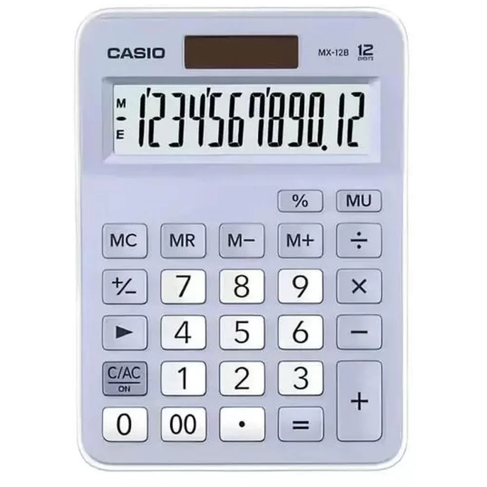 CALCULADORA DE MESA 12 DIG. AZ CLARO SOLAR/BATERIA CASIO (UNIDADE) - imagem 4