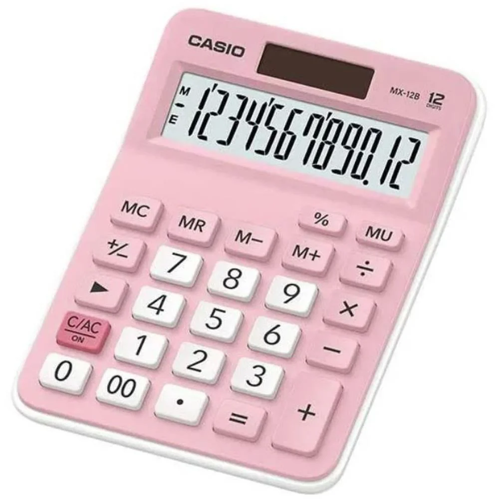 CALCULADORA DE MESA 12 DIG. ROSA SOLAR/BATERIA CASIO (UNIDADE) - imagem 2