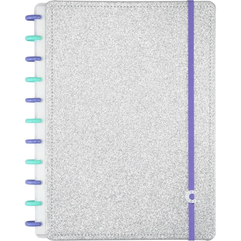 CADERNO INTELIGENTE GRANDE LETS GLITTER SILVER 2.0 80FLS CADERNO INTELIGENTE (UNIDADE) - imagem 3