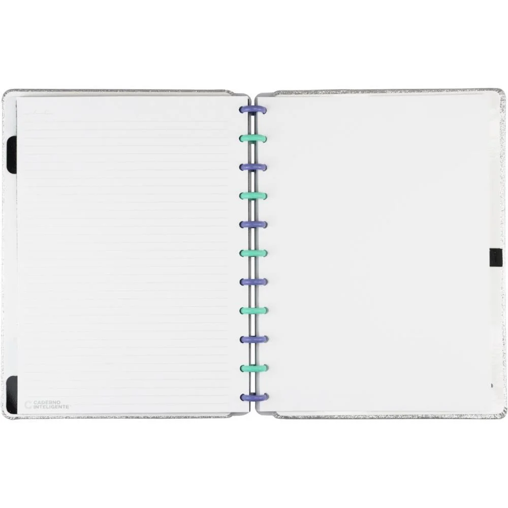 CADERNO INTELIGENTE GRANDE LETS GLITTER SILVER 2.0 80FLS CADERNO INTELIGENTE (UNIDADE) - imagem 4