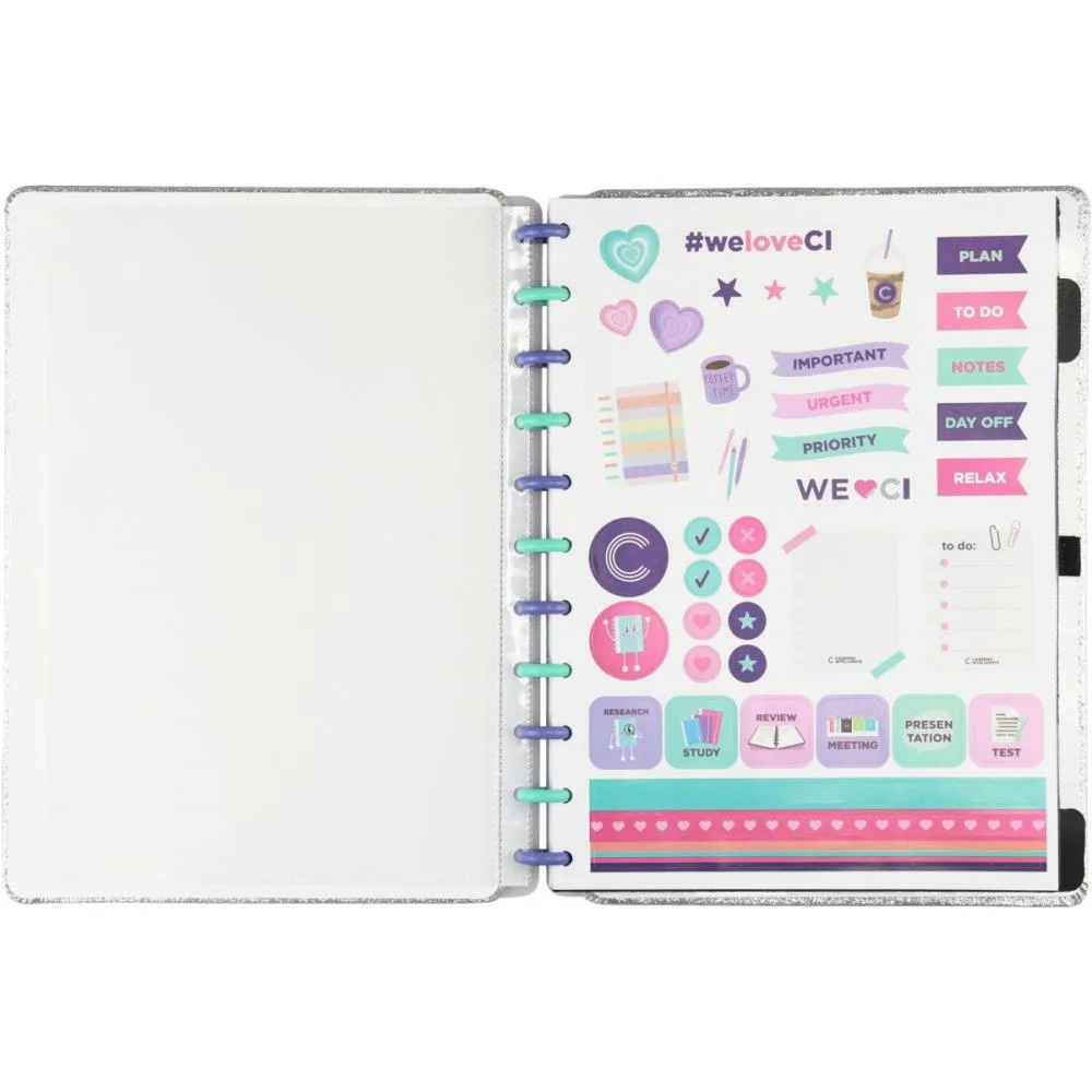 CADERNO INTELIGENTE GRANDE LETS GLITTER SILVER 2.0 80FLS CADERNO INTELIGENTE (UNIDADE) - imagem 5