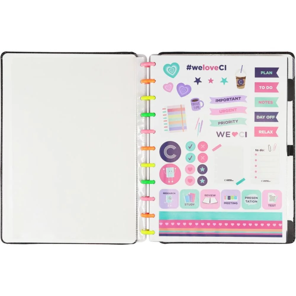 CADERNO INTELIGENTE GRANDE LETS GLITTER NEON BLACK 80FLS CADERNO INTELIGENTE (UNIDADE) - imagem 5