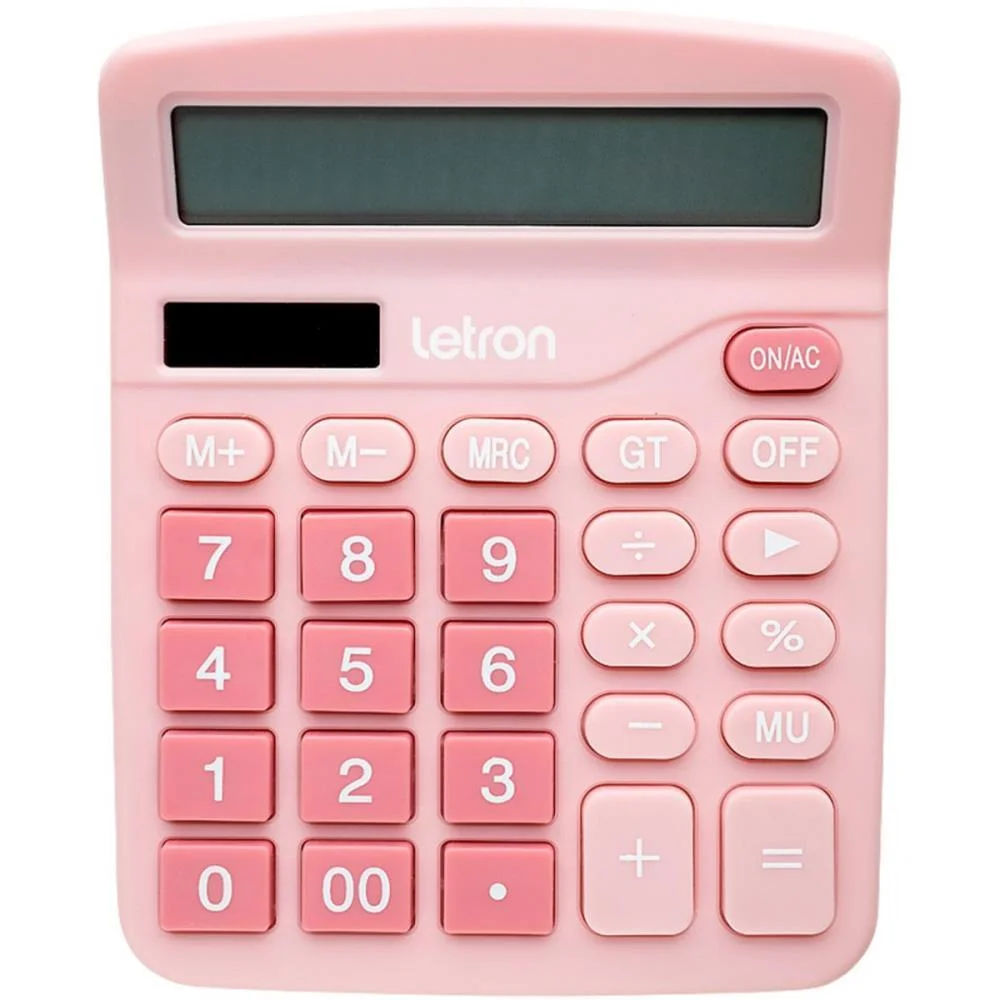 CALCULADORA DE MESA 12 DIG. ROSA NEO SOLAR LEONORA (UNIDADE) - imagem 3