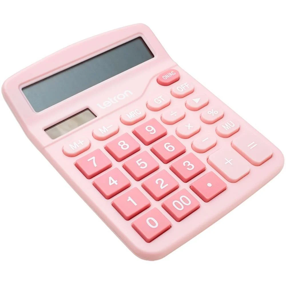 CALCULADORA DE MESA 12 DIG. ROSA NEO SOLAR LEONORA (UNIDADE) - imagem 4