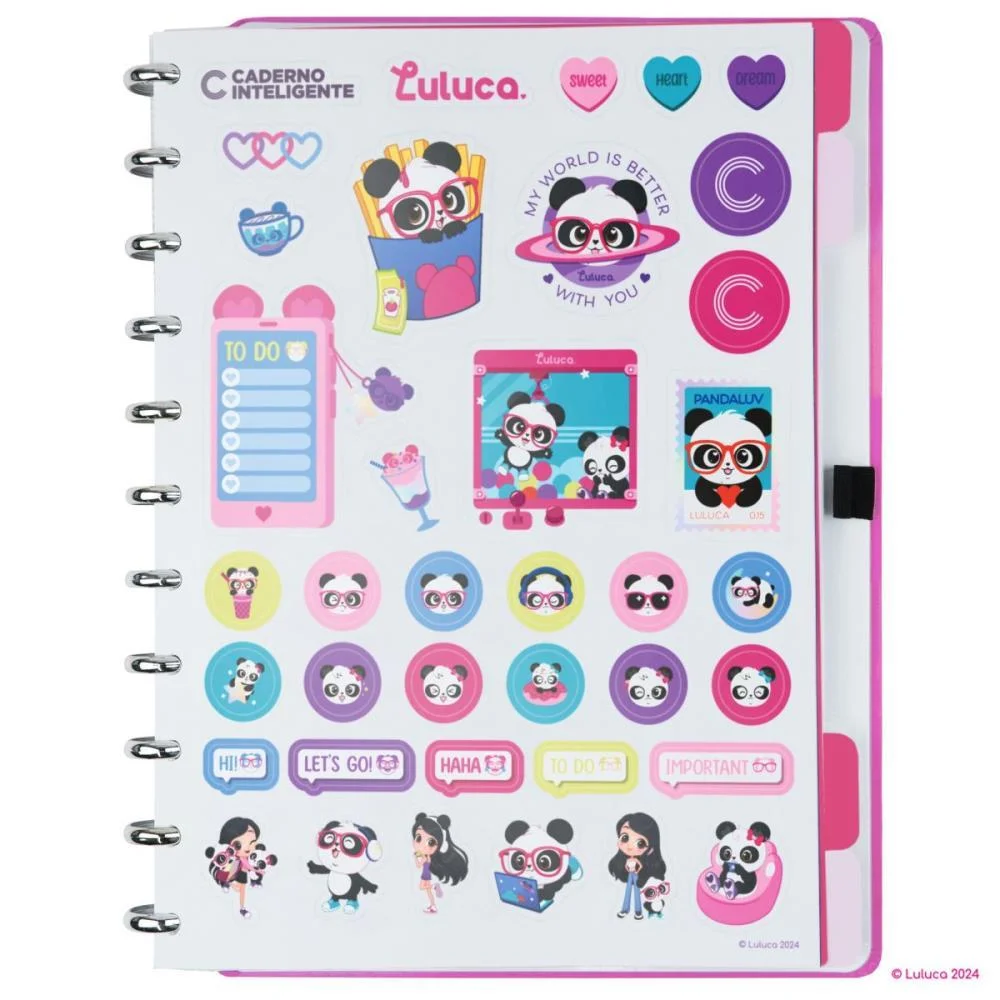 CADERNO INTELIGENTE GRANDE LULUCA PANDALU GLOW 80FLS CADERNO INTELIGENTE (UNIDADE) - imagem 4