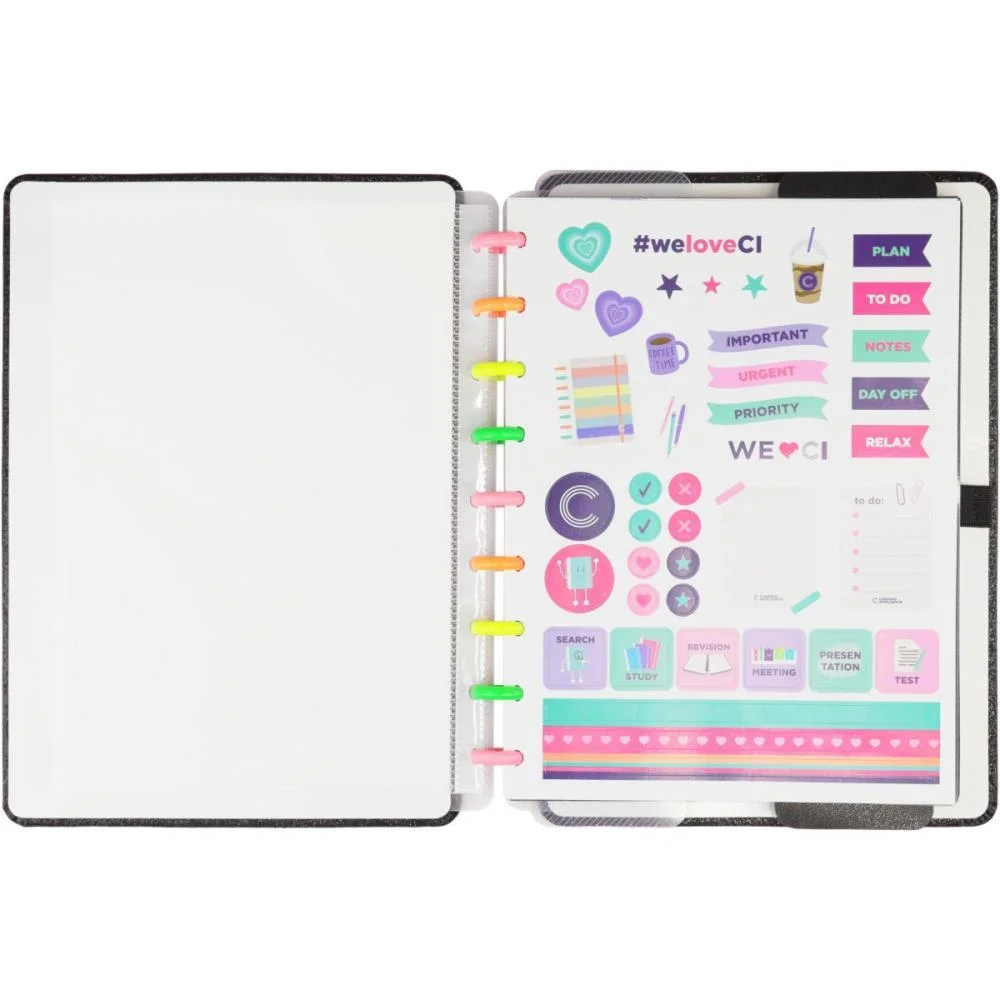 CADERNO INTELIGENTE MEDIO LETS GLITTER NEON BLACK 80FLS CADERNO INTELIGENTE (UNIDADE) - imagem 5