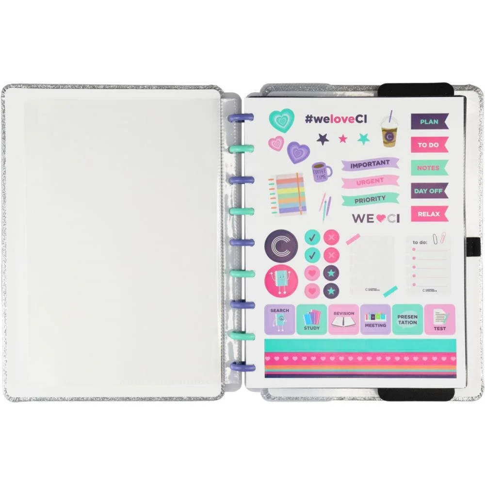 CADERNO INTELIGENTE MEDIO LETS GLITTER SILVER 2.0 80FLS CADERNO INTELIGENTE (UNIDADE) - imagem 5