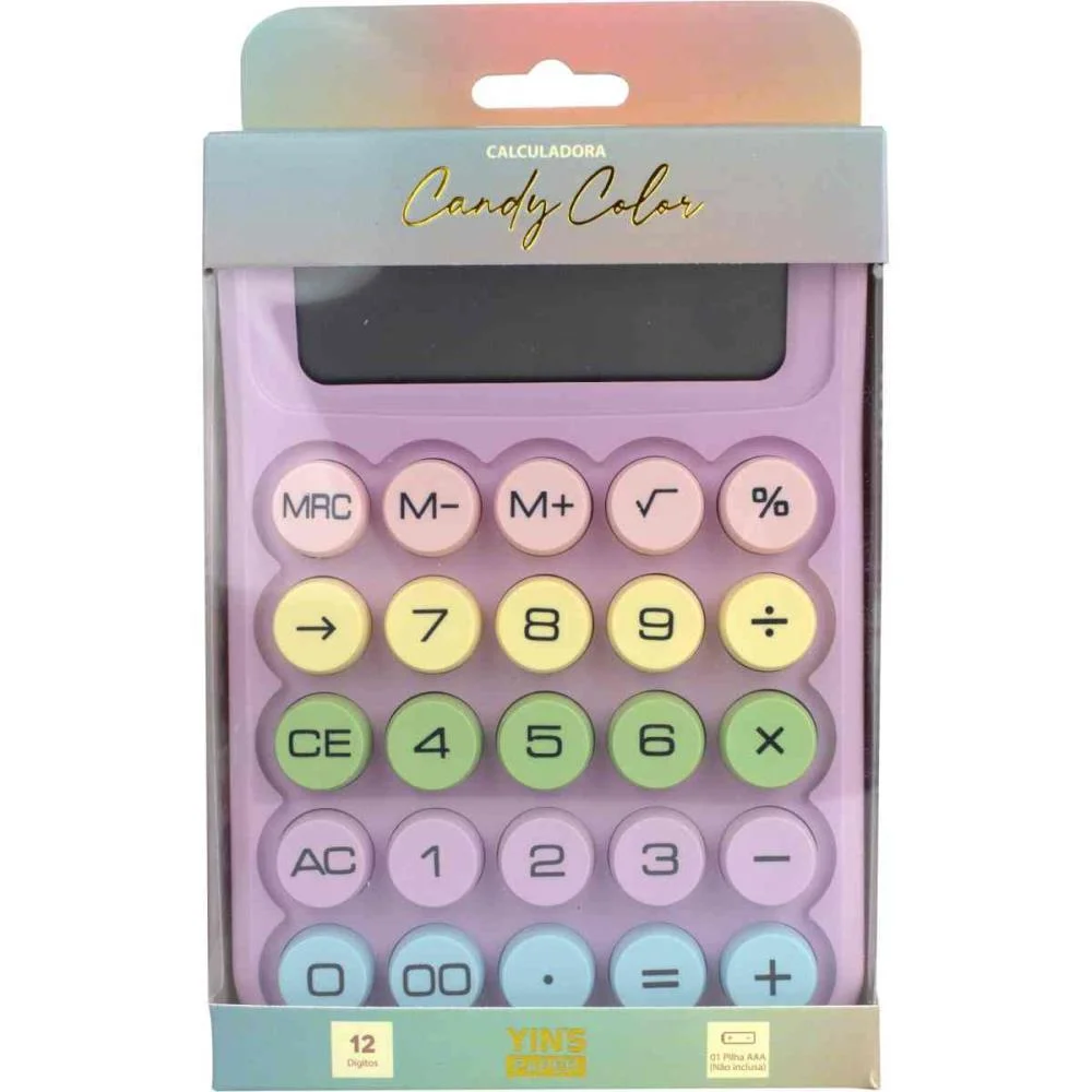 CALCULADORA DE MESA 12 DIG. CANDY COLOR (S) YINS (UNIDADE) - imagem 2