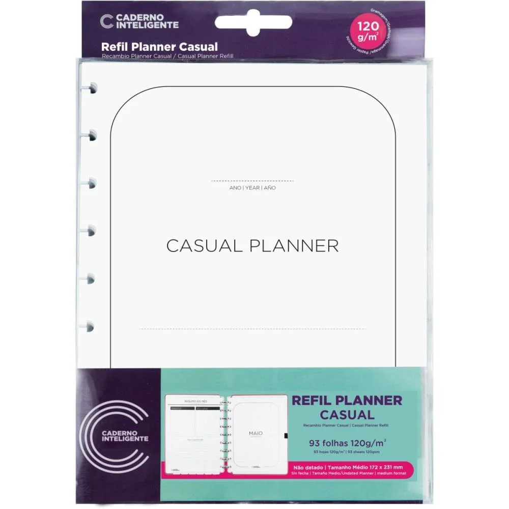CADERNO INTELIGENTE PLANNER REFIL MEDIO CASUAL CADERNO INTELIGENTE (PACOTE) - imagem 2