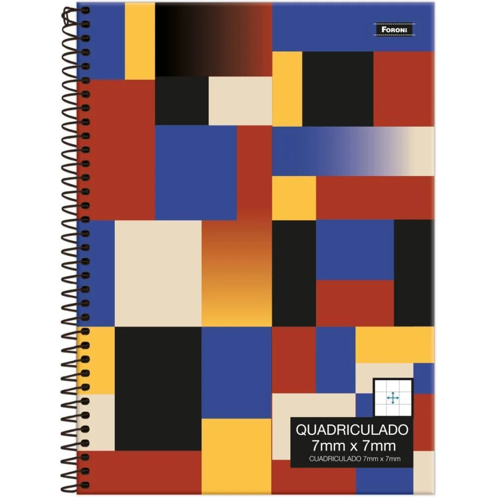 CADERNO QUADRICULADO UNIVERS. 7X7MM 80F ESPIRAL CD FORONI (PCT.C/04) - imagem 4