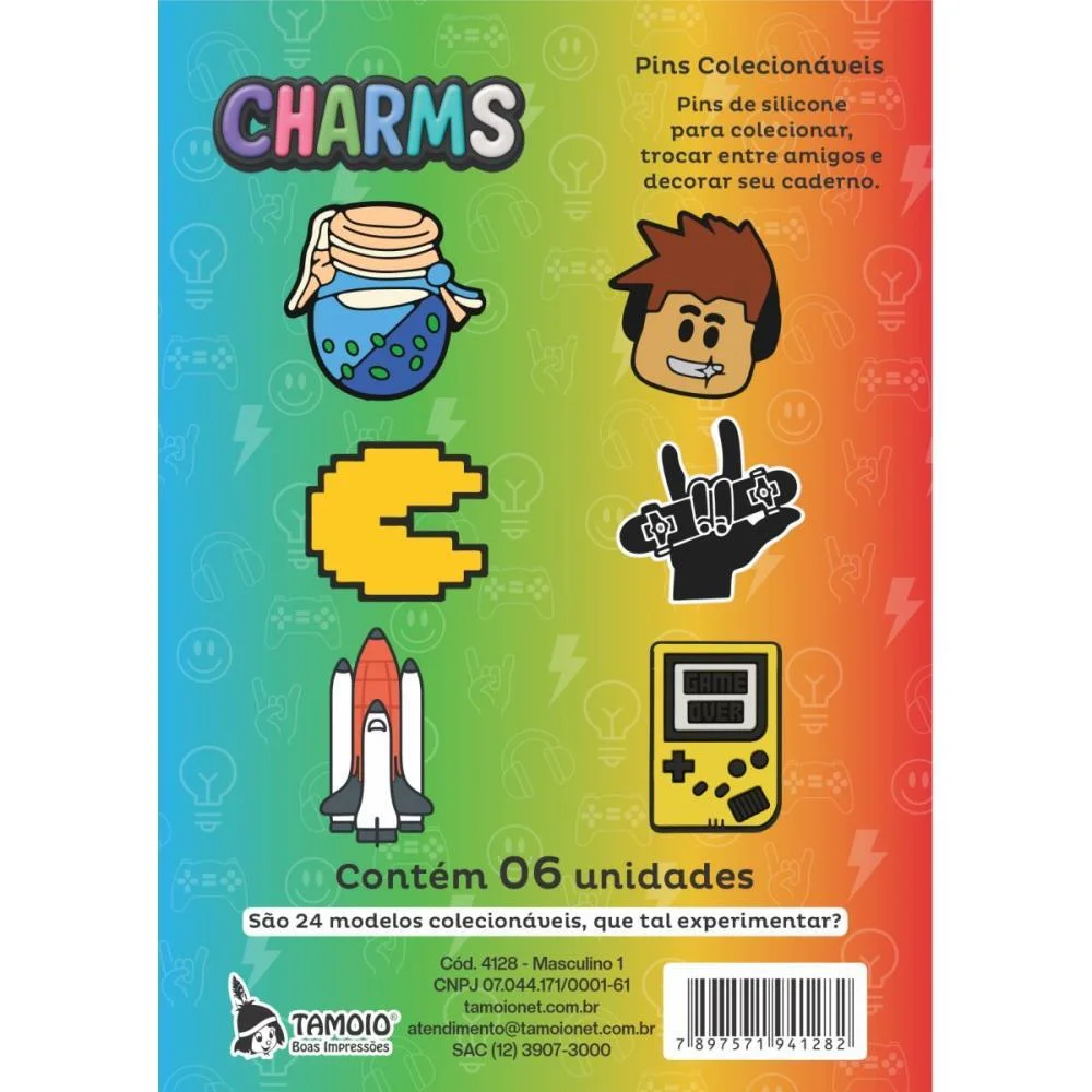 CHARMS MASCULINO MOD.1 P/CADERNO (S) TAMOIO (BL.C/06) - imagem 2