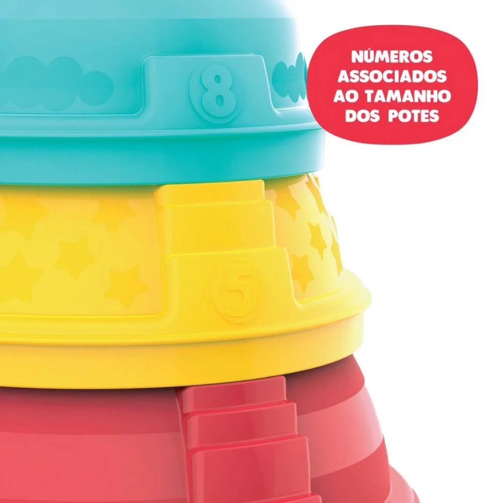 BRINQUEDO EDUCATIVO POTES DE EMPILHAR GGB PLAST (UNIDADE) - imagem 3