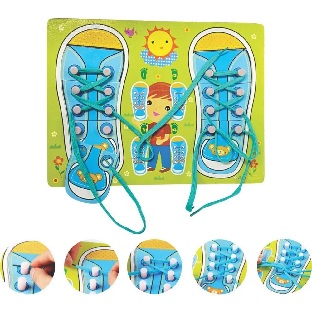 BRINQUEDO EDUCATIVO SAPATO LACO E CADARCO MDF TOY MIX (UNIDADE) - imagem 2