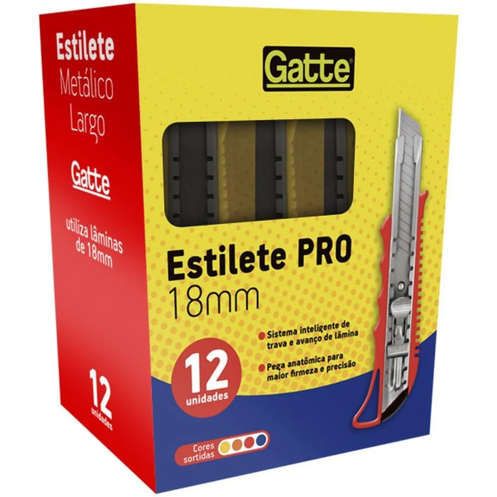 ESTILETE LARGO METAL 18MM (S) MAKE+ (BL.C/01) - imagem 4