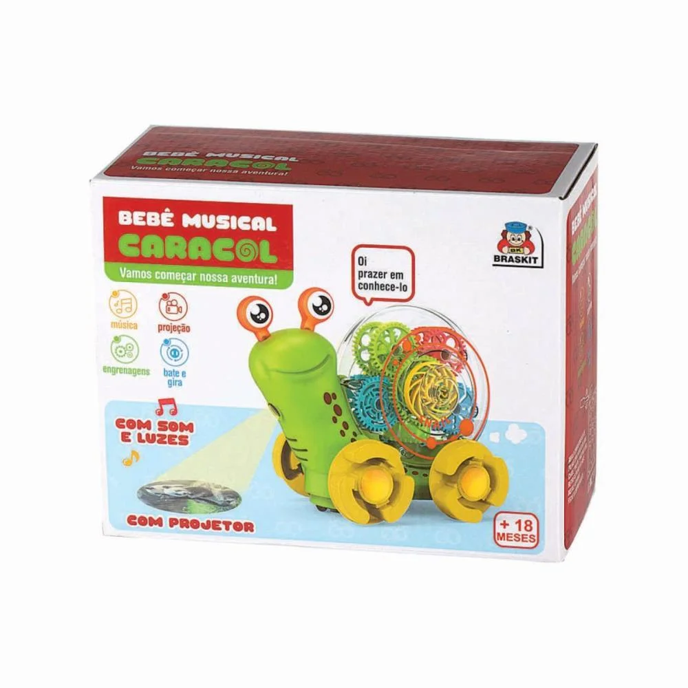 BRINQUEDO EDUCATIVO CARACOL BEBE MUSIC. C/PROJETOR BRASKIT (UNIDADE) - imagem 4