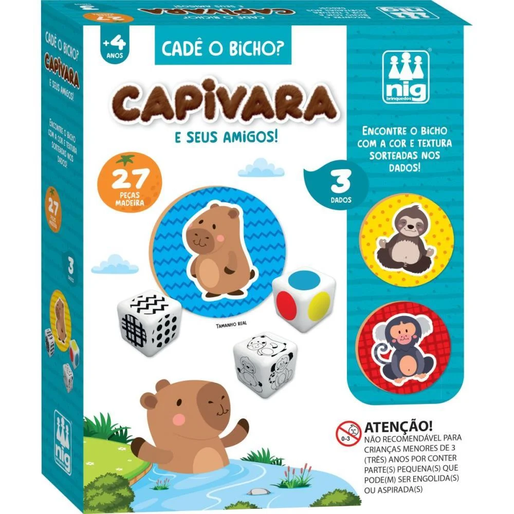BRINQUEDO EDUCATIVO CAPIVARA CADE O BICHO 27 PECAS NIG BRINQUEDOS (UNIDADE) - imagem 3