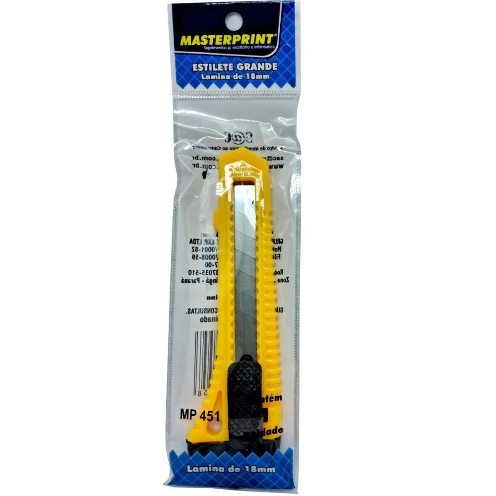 ESTILETE LARGO MP 451 18MM EMBAL.INDIVIDUAL MASTERPRINT (CX.C/24) - imagem 2