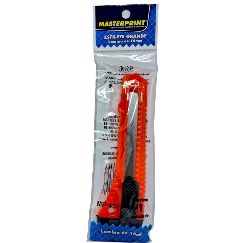 ESTILETE LARGO MP 451 18MM EMBAL.INDIVIDUAL MASTERPRINT (CX.C/24) - imagem 4
