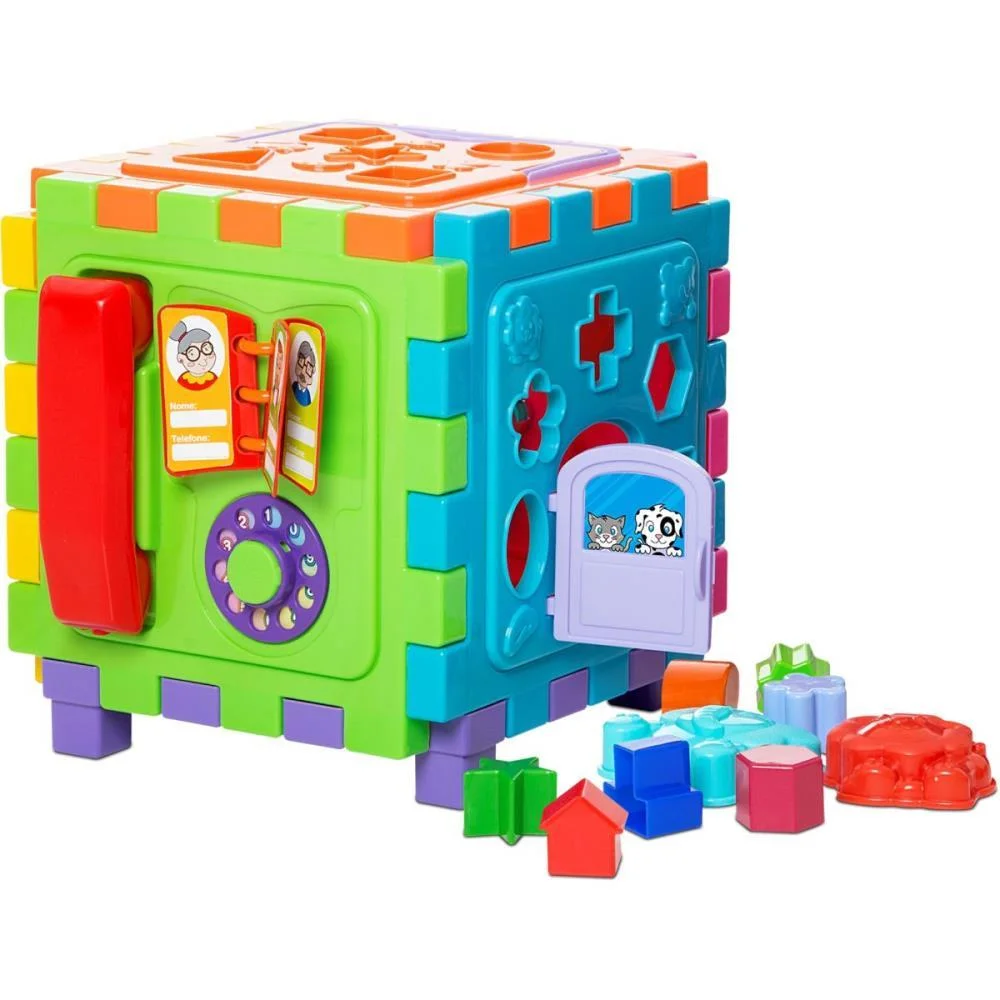BRINQUEDO EDUCATIVO CUBO DIDATICO GRANDE 2 EM 1 MERCO TOYS (UNIDADE) - imagem 3