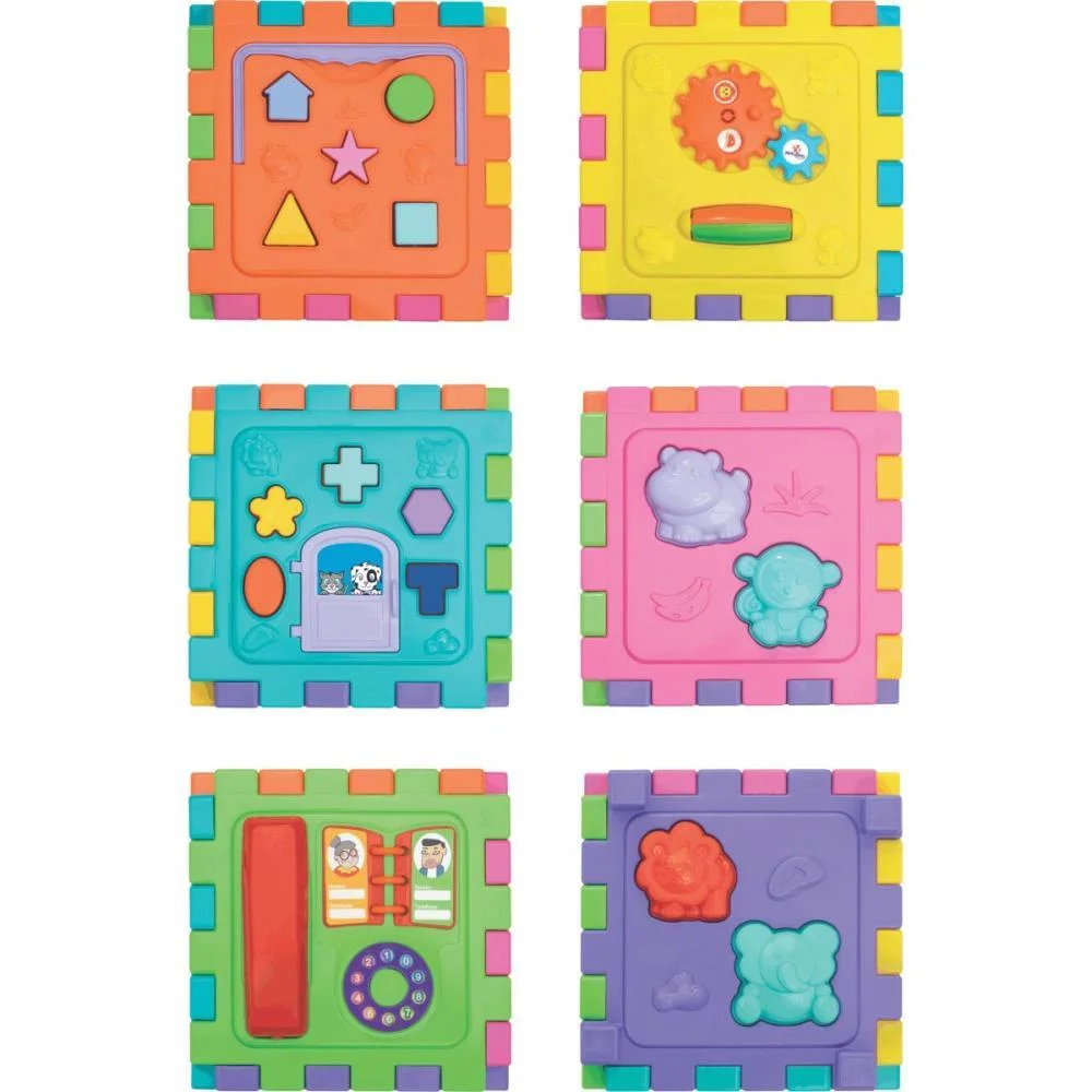 BRINQUEDO EDUCATIVO CUBO DIDATICO GRANDE 2 EM 1 MERCO TOYS (UNIDADE) - imagem 6