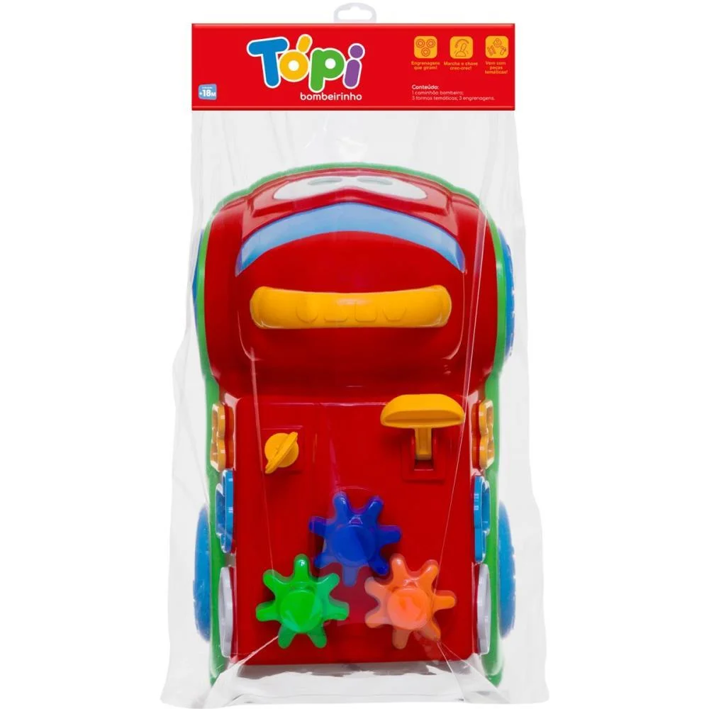 BRINQUEDO EDUCATIVO BOMBEIRINHO C/BLOCOS TOPI SOLA CARDOSO TOYS (UNIDADE) - imagem 4