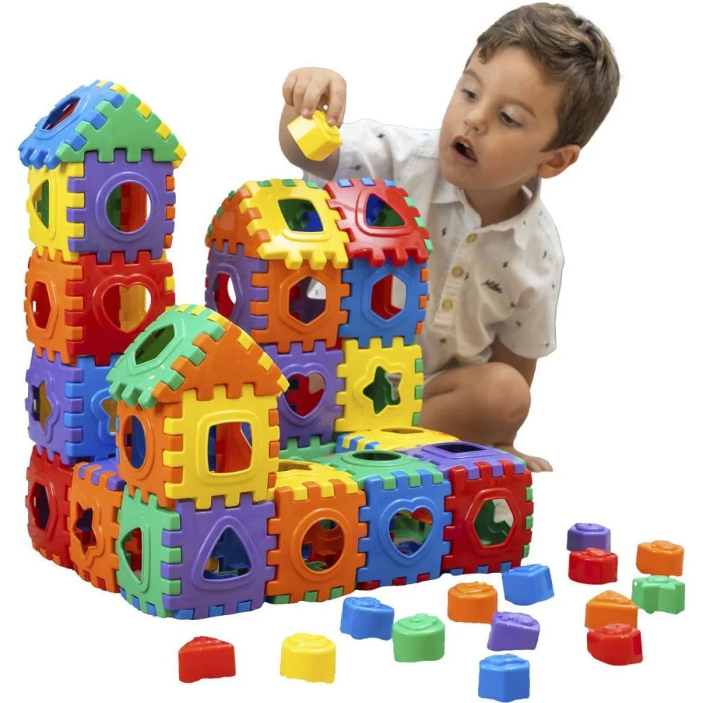 BRINQUEDO EDUCATIVO BLOCOS DIVERTIDOS 100 PCS GGB PLAST (UNIDADE) - imagem 4