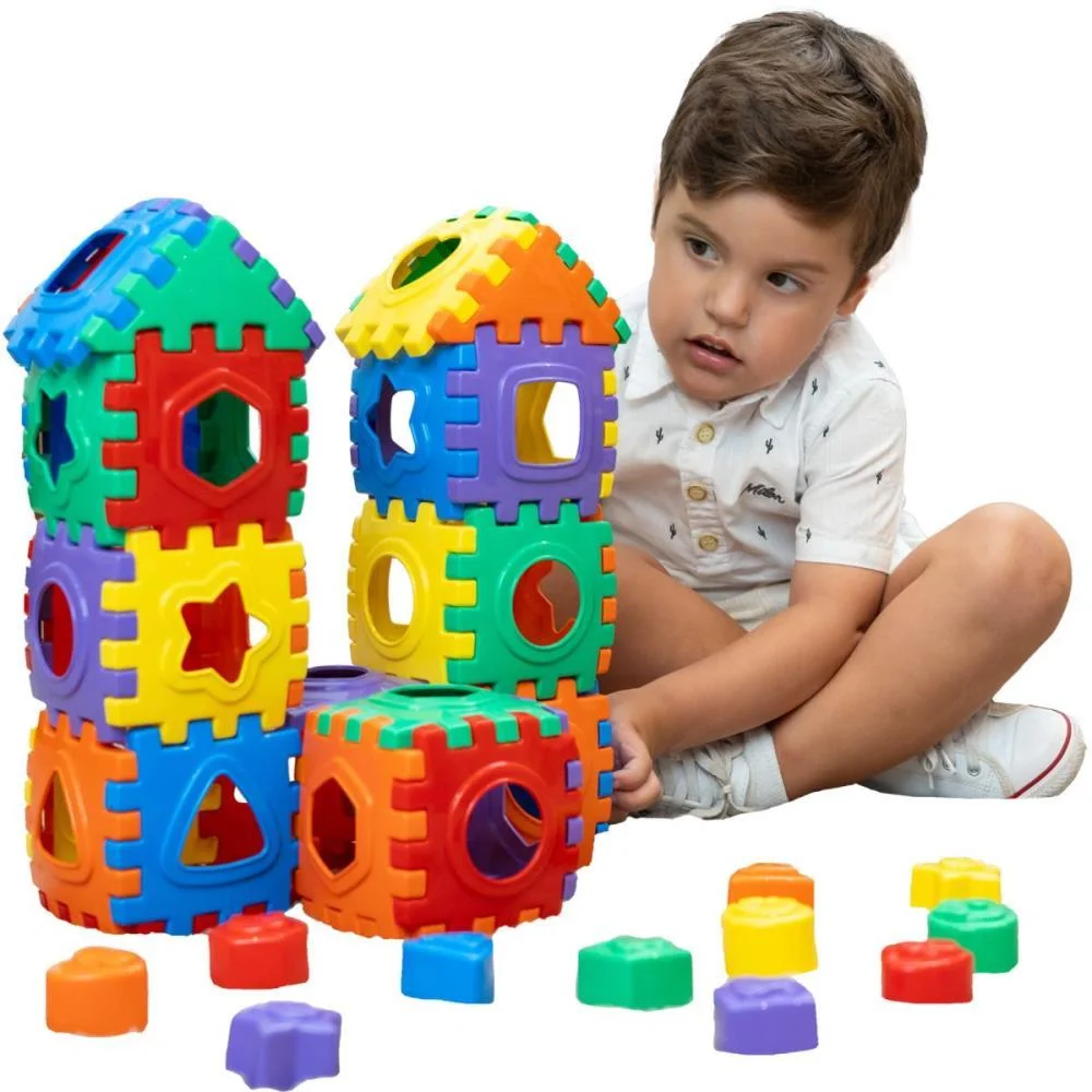 BRINQUEDO EDUCATIVO BLOCOS DIVERTIDOS 52PCS GGB PLAST (UNIDADE) - imagem 4