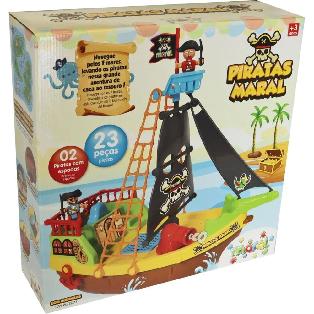 BRINQUEDO EDUCATIVO BARCO PIRATA C/BONECOS MARAL (UNIDADE) - imagem 3